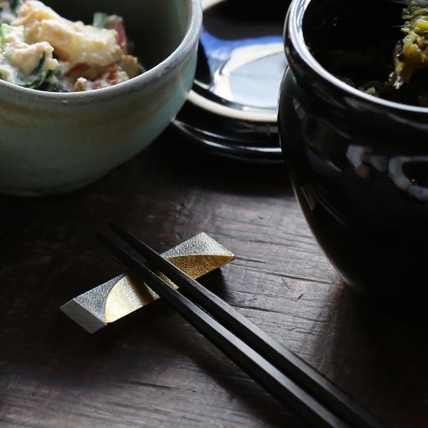 能作 箸置 月 金箔 5ヶ入 錫 テーブルウェア ギフト 記念品 プレゼント