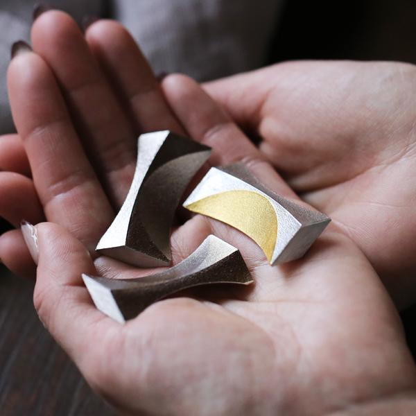 能作 箸置 月 金箔 5ヶ入 錫 テーブルウェア ギフト 記念品 プレゼント