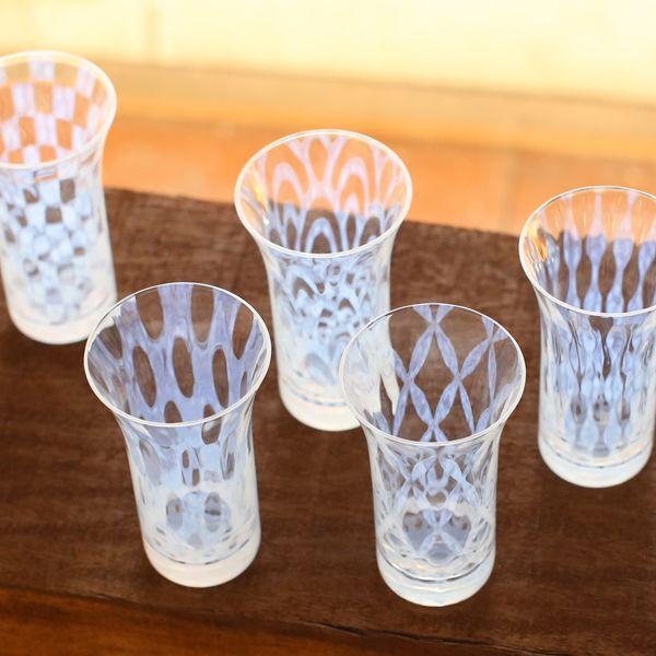 グラス コップ 一口ビールグラス 5客揃い 大正浪漫硝子 廣田硝子