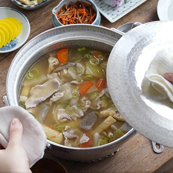 姫野作. アルミ段付鍋 （蓋付） 8寸/9寸/1尺 段付鍋 板厚3mm 日本製