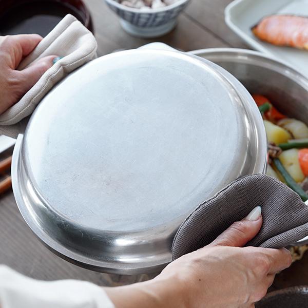 井上企画・幡 シンプルかや鍋つかみ 銀ねず/つるばみ 鍋つかみ 小さい