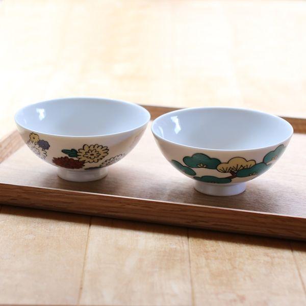 KUTANI SEAL ／ クタニシール 九谷焼 お花のご飯茶碗2客ペア