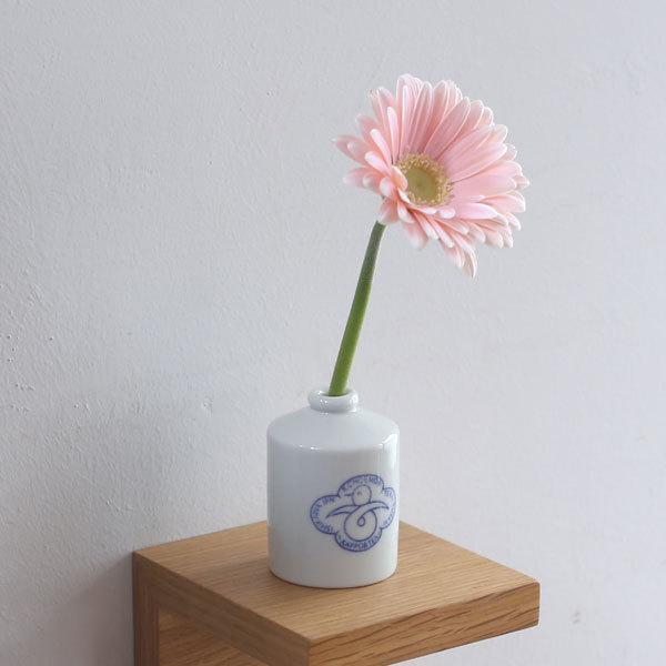 上出長右衛門窯 分銅型一輪挿し 小 結び雁金文 一輪挿し 花瓶 花器 花