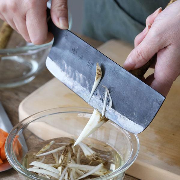 木屋 包丁 安来鋼青紙 薄刃 菜切り包丁 両刃 和包丁 青紙