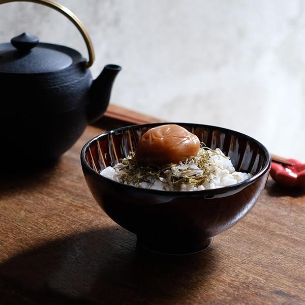 ぎやまん陶 量るカロリー茶碗200kcal 漆ブラウン カネコ小兵 美濃焼