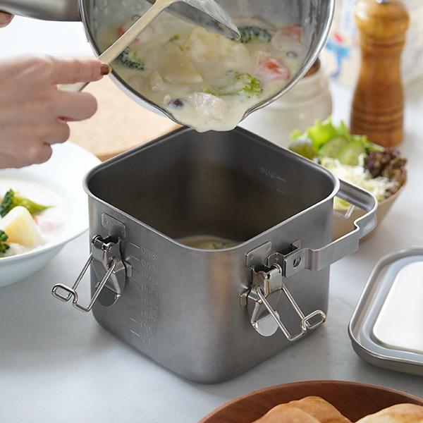 仔犬印 角型給食缶ミニ ステンレス 保存容器 持ち運び IH対応 仔犬印 角型給食缶ミニ ステンレス 保存容器 持ち運び IH対応