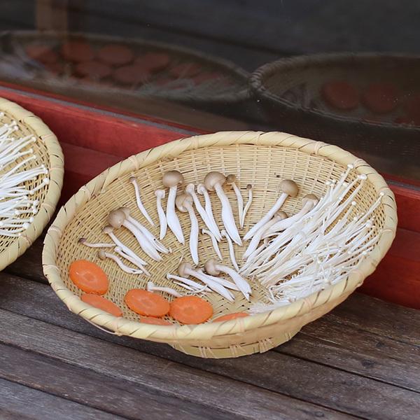 伝統工芸品 すず竹 片口ざる 大中2点45cm 39cm スズ竹両口楕円