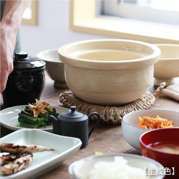 松庄 庄左ヱ門窯 飯炊釜 一合 抹茶色/飴色/生成色 土鍋 ご飯 信楽焼 1