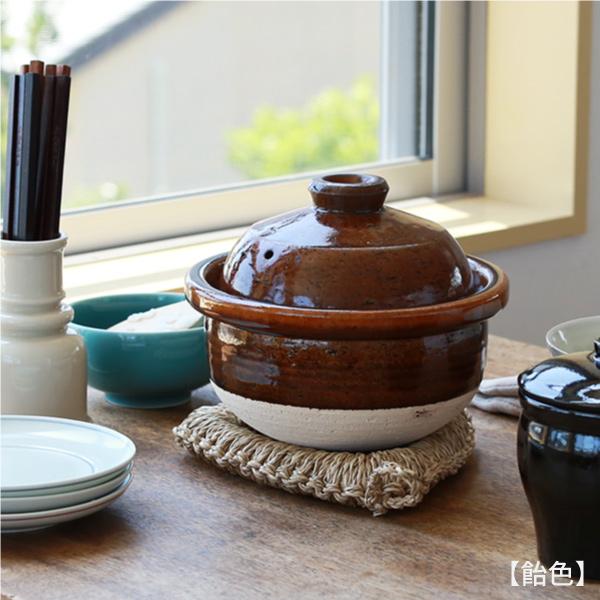 信楽焼　茶道具　庄左衛門 松庄 庄左ヱ門窯 飯炊釜 一合 抹茶色/飴色/生成色 土鍋 ご飯 信楽焼 1
