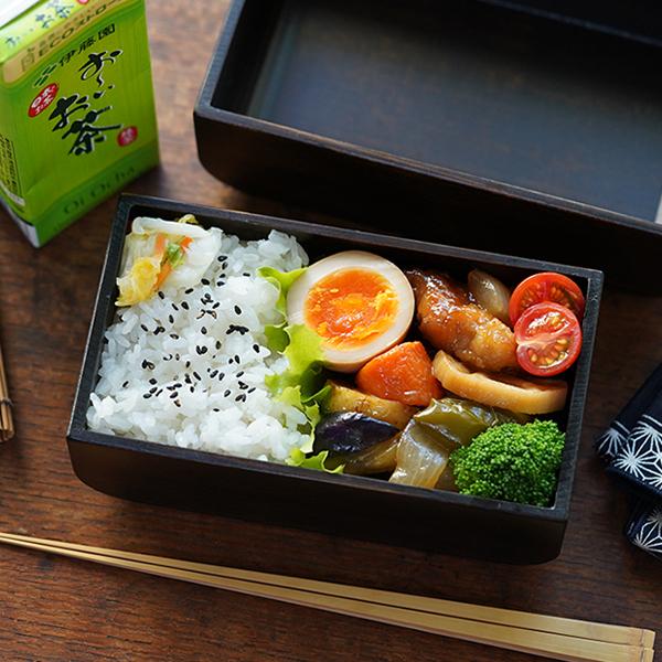 NOKO カブセル弁当箱 黒漆塗（中） 大河内家具工房 漆塗り 木曽漆器