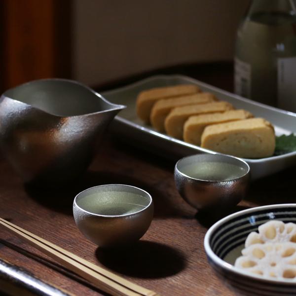 能作 まどか 酒器セット （片口/ぐい呑2個） 錫 片口 ぐい呑 猪口 盃