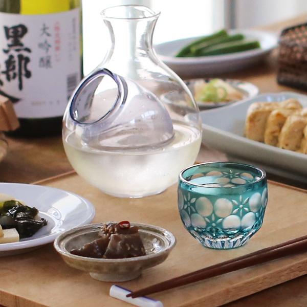 江戸切子 猪口 万華鏡 緑 大場硝子 ぐい呑み 切子グラス : がらんどう