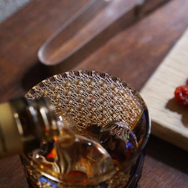 江戸切子 オールド 雅 瑠璃/琥珀 大場硝子 ロックグラス 切子グラス