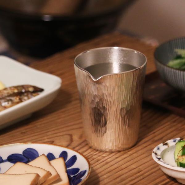 大阪錫器 片口 千早 錫 徳利 名入れ 贈り物 : がらんどう 手仕事