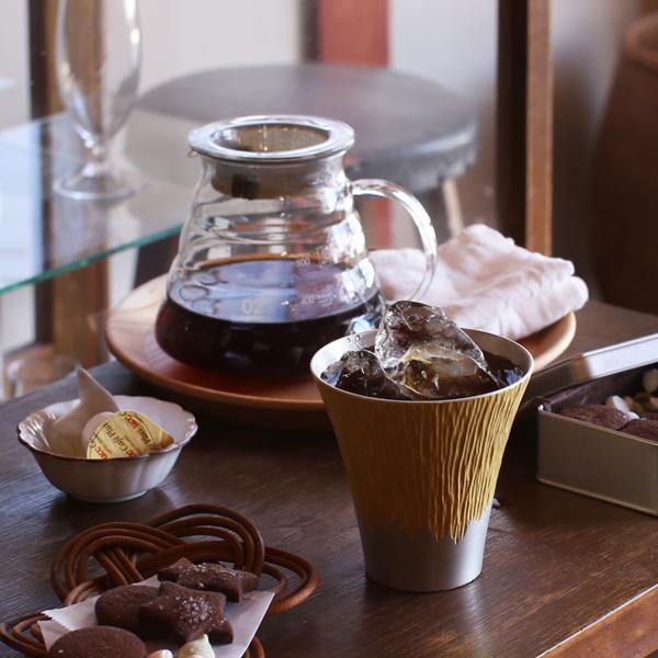 大阪錫器 富士山 タンブラー 中 白金ペア 錫 ビールグラス ハイボール  