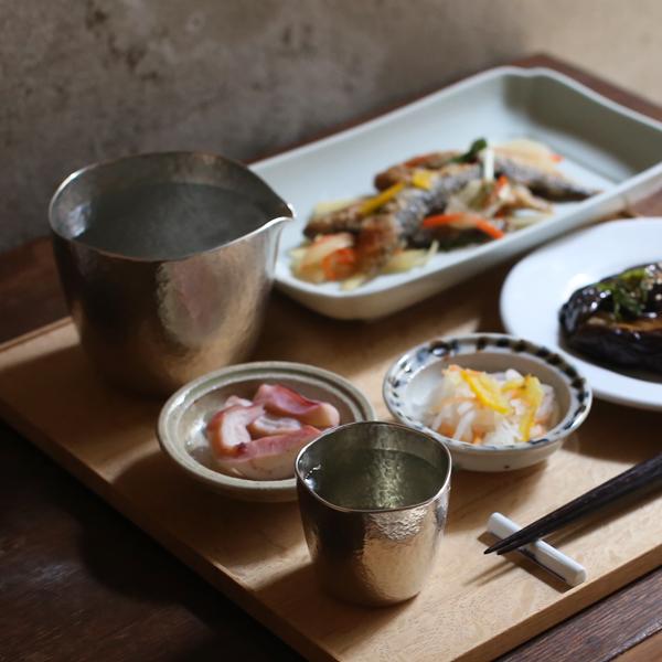 大阪錫器 片口セット 五角 錫 ぐい呑み 猪口 片口 徳利 名入れ 贈り物 