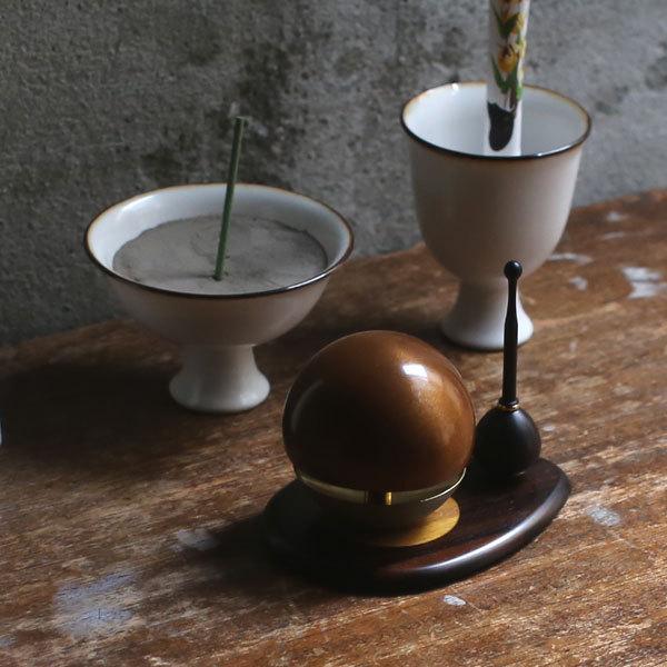 たまゆらりん 1.8寸茶セット りん棒 黒檀 りん台 黒檀 仏壇 仏具 お輪 お鈴 おりん お盆 お彼岸 供養 法事 法要_1