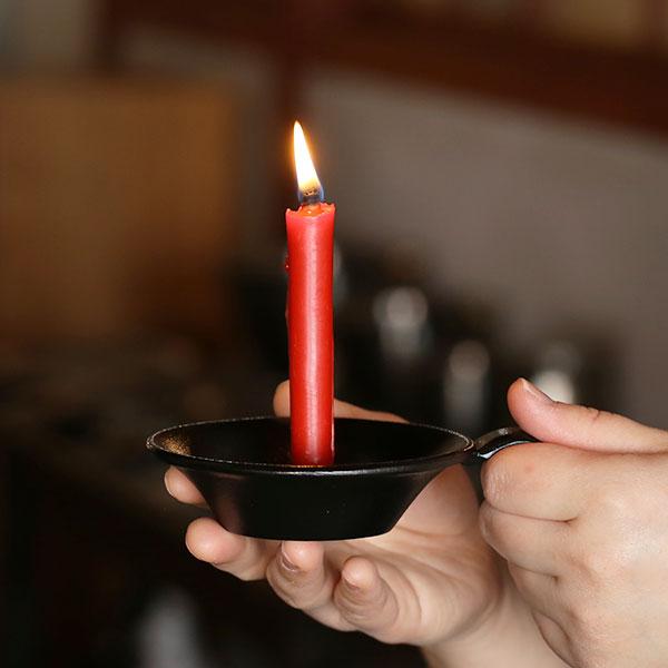 和ろうそく 丸型燭台 高澤ろうそく 南部鉄 手燭 ろうそく立て