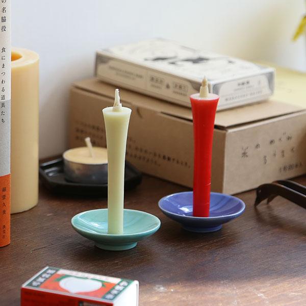 和ろうそく ミニ燭台セット 2号 4本入り 高澤ろうそく 蝋燭 燭台付き