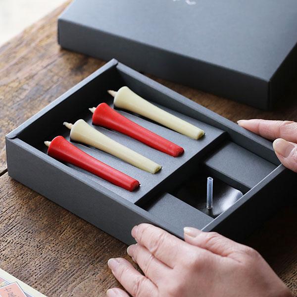 和ろうそく ミニ燭台セット 2号 4本入り 高澤ろうそく 蝋燭 燭台付き