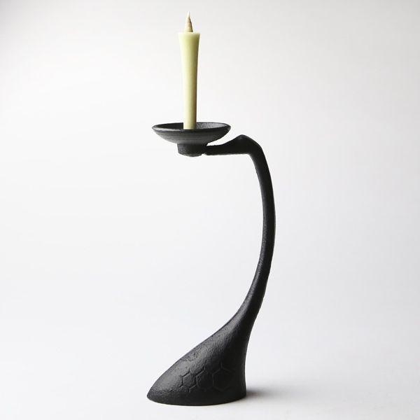 和ろうそく キャンドル 燭台 鶴亀 ろうそく立て : がらんどう 手仕事品