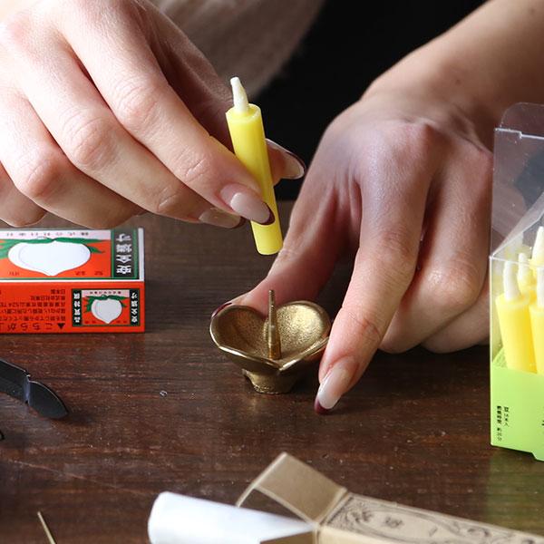 能作 和ろうそく なのはな燭台 高澤ろうそく 真鍮製 菜の花 ろうそく