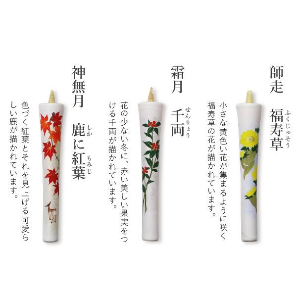 和ろうそく 特撰 絵ろうそく 3号12本入 十二ヶ月を彩る草花セットA 大