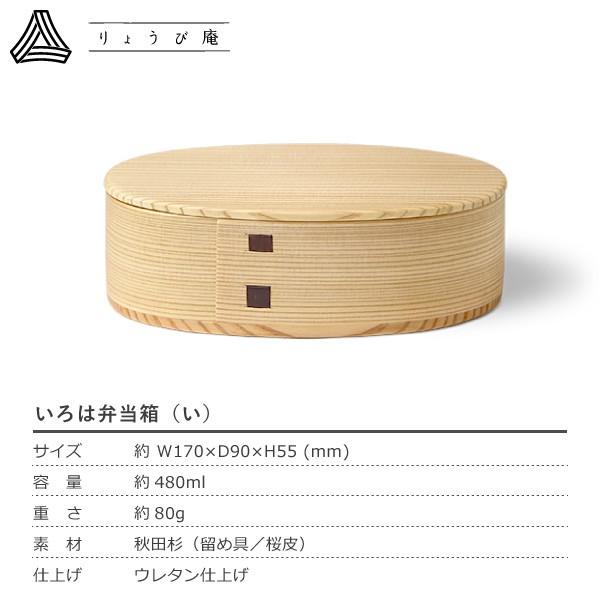 曲げわっぱ いろは弁当箱（い） 480ml わっぱ弁当 りょうび庵 大館 曲物 秋田杉 ランチボックス 小判型 日本製の画像
