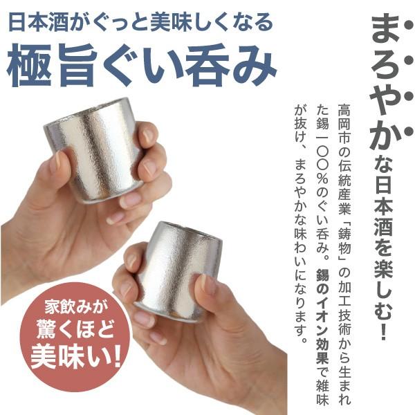 送料無料 名入れ 能作 錫製 ぐい呑み ふたえ 大治将典Design 猪口 酒器