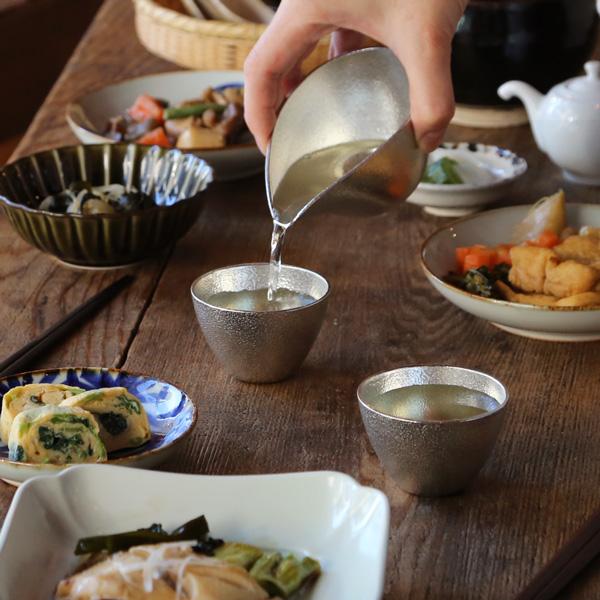 名入れ 能作 ぐい呑み 錫製 2個ペアセット (錫) 猪口 酒器
