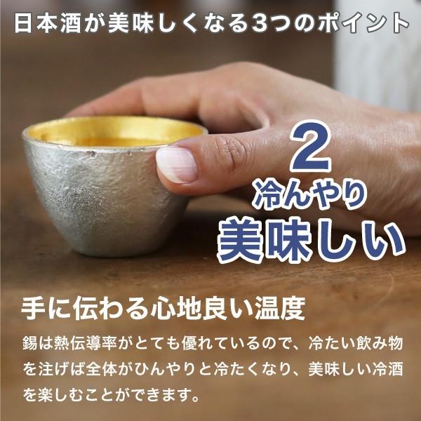 名入れ 能作 錫製 酒器セット ぐい呑み(錫×金箔) 片口小(錫) 猪口 酒器