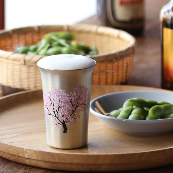 Three Snow（スリースノー） まどろむ酒器 桜 銅 錫 一口ビール 150ml