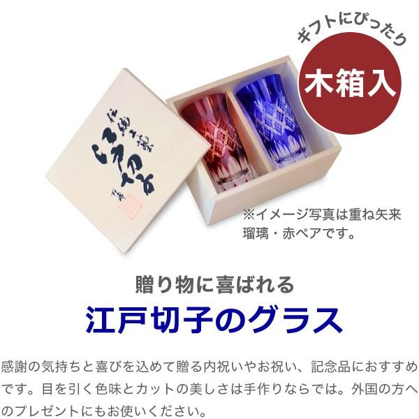 江戸切子 一口ビール 星切子 ペア 瑠璃 赤 田島硝子 ビールグラス 切子