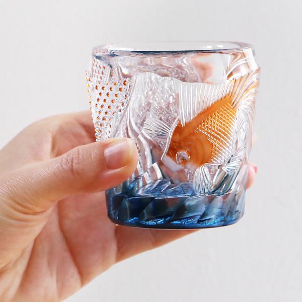 金魚デザインのガラスグラス 金魚デザインのガラスグラス