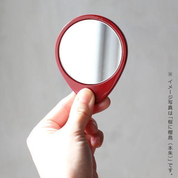 手鏡 ハンドミラー 桜に樫鳥（漆） 螺鈿（らでん） 黒 : がらんどう 手