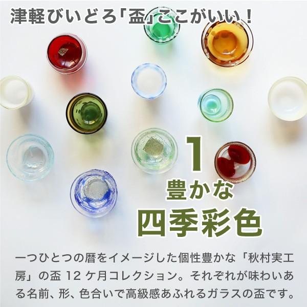 津軽びいどろ ぐい呑み 盃 12ケ月コレクション 石塚硝子 アデリア