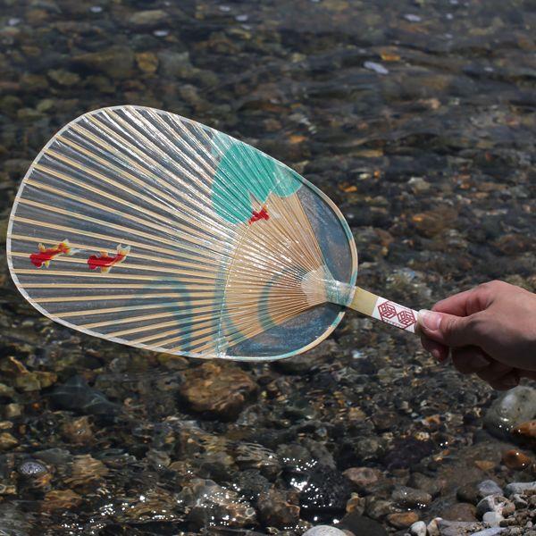 うちわ 水うちわ 金魚 家田紙工 岐阜 美濃手漉き和紙 : がらんどう 手
