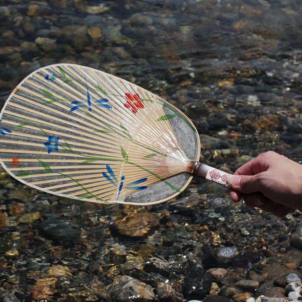 うちわ 水うちわ 川トンボ 家田紙工 岐阜 美濃手漉き和紙 : がらんどう