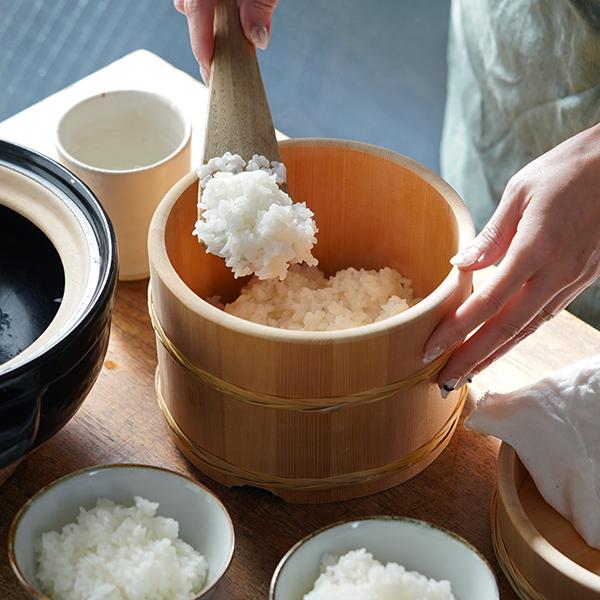 山一 竹箍お櫃 18cm 3合 おひつ 木曽さわら 国産 日本製の画像