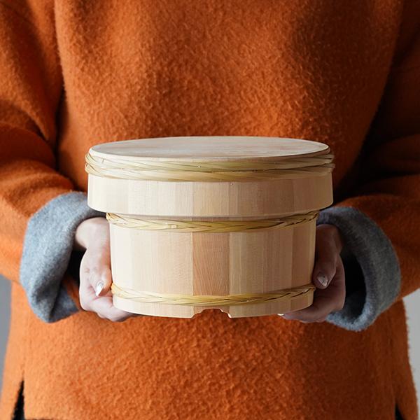 山一 竹箍お櫃 18cm 3合 おひつ 木曽さわら 国産 日本製の画像