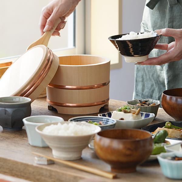 山一 江戸びつ 15cm (しゃもじ付) 2合 おひつ 木曽さわら 木製 国産