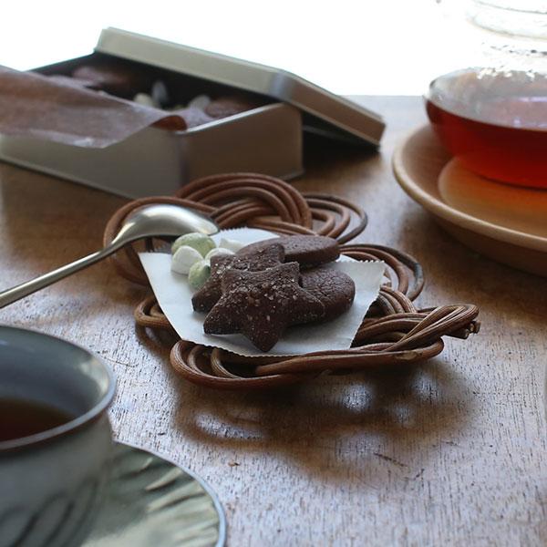 山の形 あけびのトレイ 藁細工 SAKICHIL 小物トレー おしぼりトレー