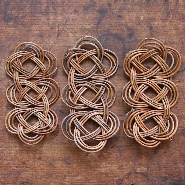 山の形 あけびのトレイ 藁細工 SAKICHIL 小物トレー おしぼりトレー