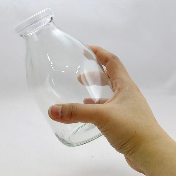 ガラス瓶 牛乳瓶 M-500-24本セット- 509ml milk bottle : ガラスびん