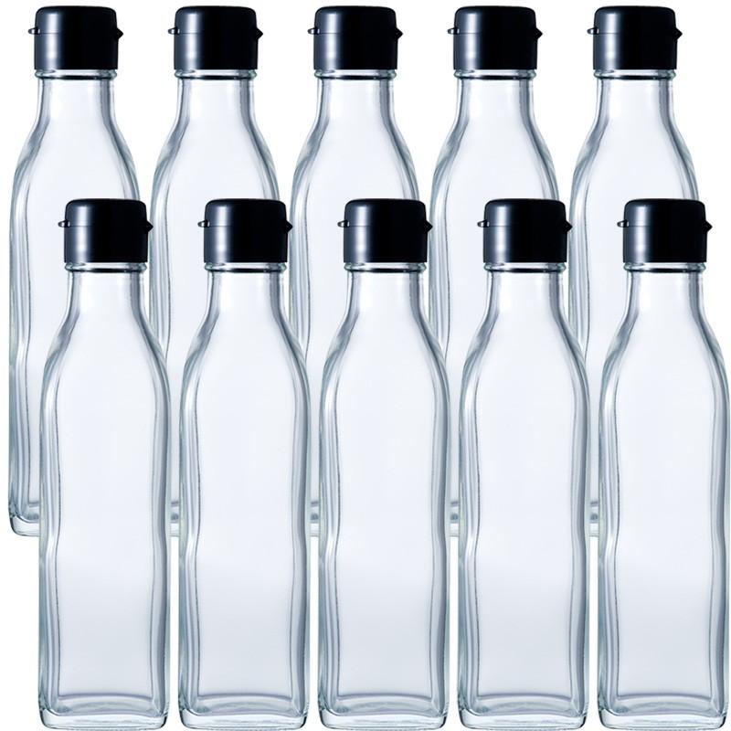 ガラス瓶 ドレッシング瓶 SO-200角A-N 212ml -10本セット ガラス瓶 ドレッシング瓶 SO-200角A-N 212ml -10本セット