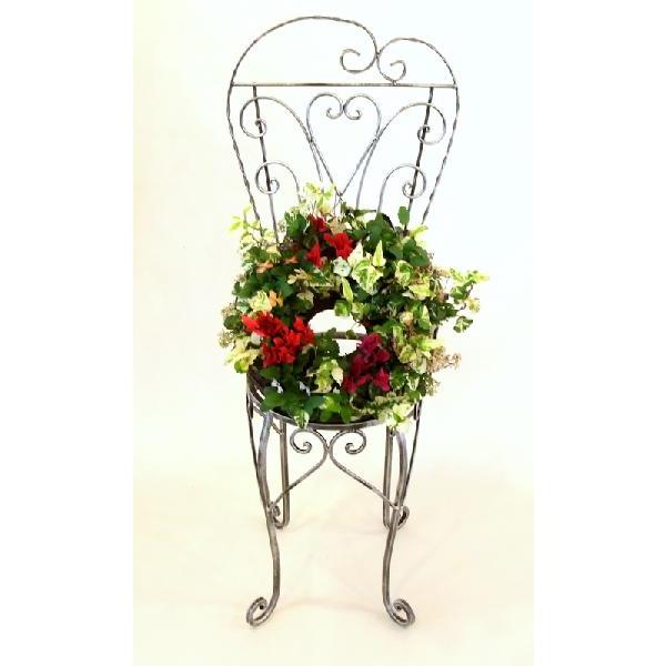 冬〜春 の ドーナツ型 カゴ の リース Mサイズ ビオラ と ガーデン