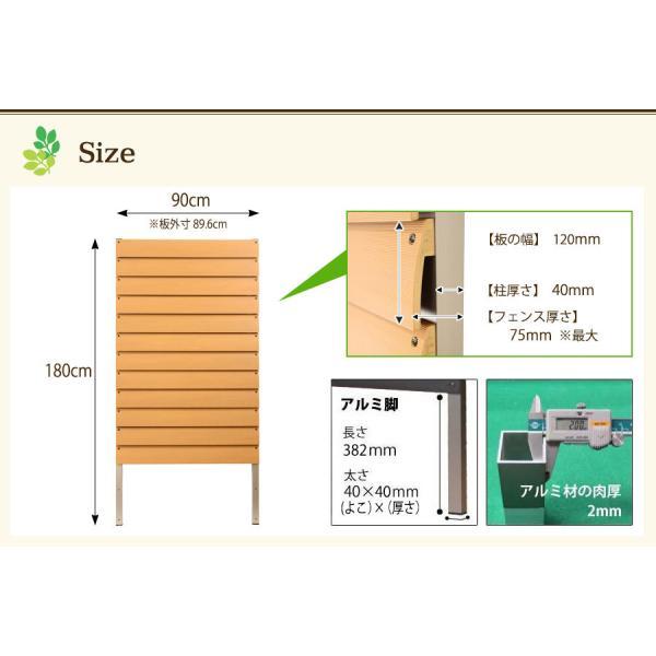 目隠しフェンス （DIYコンフォートフェンス ラウンドルーバー/高さ180cm幅90cm板間隔0cm） 樹脂製 フェンス サクリア｜garden-life-sai｜05