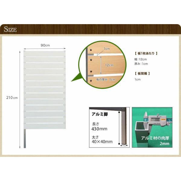 コーナー用パネル3点セット(高さ210cm 幅90cm 板間隔1cm) 1,パネル右脚カット 2,パネル両脚 3,コーナー用連結金具 サクリア｜garden-life-sai｜04