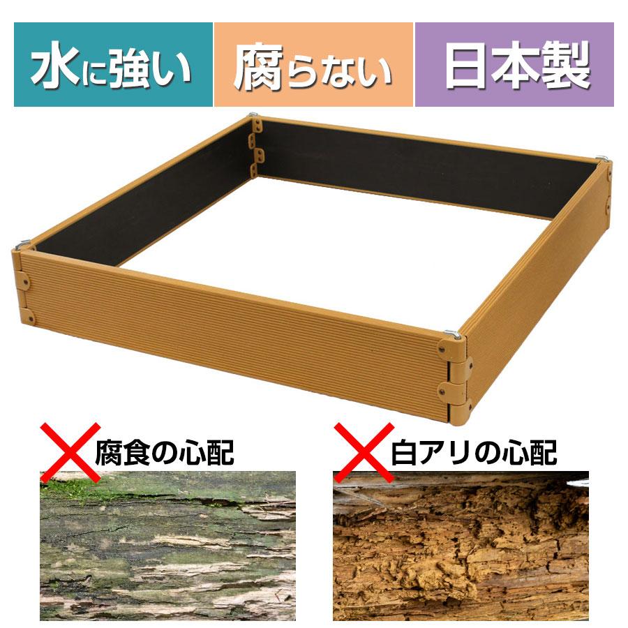 レイズドベッド 90cm×90cm (2個セット) 樹脂製 立ち上げ花壇　パイン レイズドベッド 90cm×90cm (2個セット) ガーデンボックス