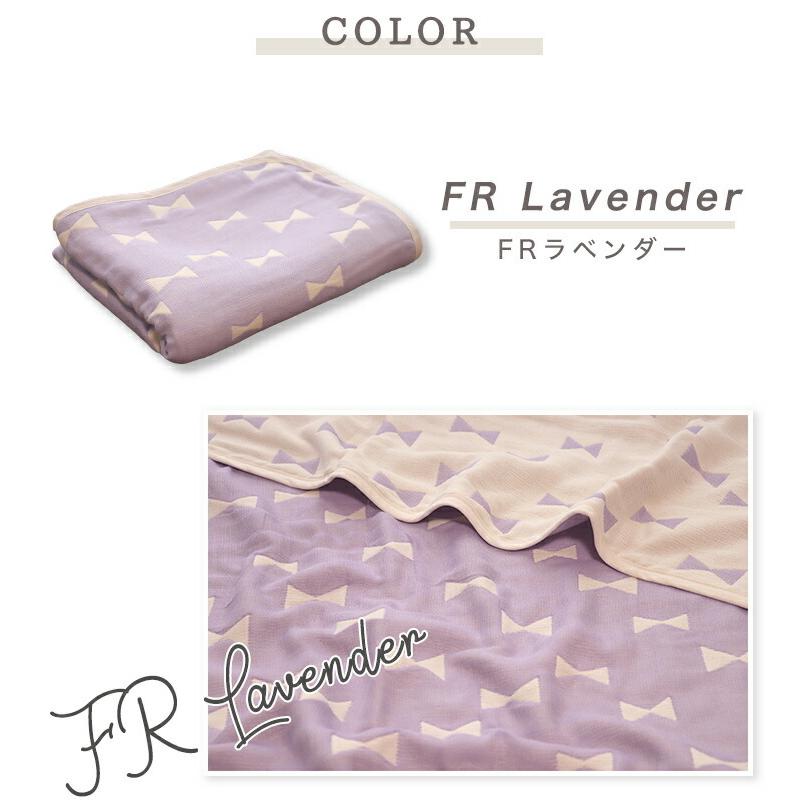 ガーゼケットオーダー⭐︎ドットリボンパープル リボン＆フラワー柄 お昼寝ケット 日本製 6重ガーゼ 三河木綿 : ガーゼ